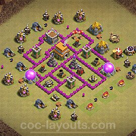 Die Anti 3 Sterne Clan War Base RH6 + Link, Anti Alles 2024 - COC Rathaus Level 6 Kriegsbase (CK / CW) - #44