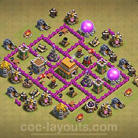 Die Anti 3 Sterne Clan War Base RH6 + Link 2023 - COC Rathaus Level 6 Kriegsbase (CK / CW) - #45