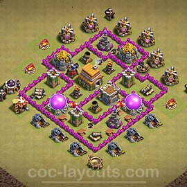 Die Clan War Base RH6 + Link, Anti Alles, Hybrid 2024 - COC Rathaus Level 6 Kriegsbase (CK / CW) - #55