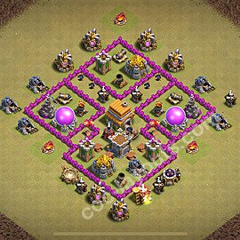 TH6 Anti 3 Stars CWL War Base Plan with Link, Anti Everything, Copy Town Hall 6 Design 2025, #60
