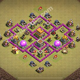 TH6 Anti 3 Stars CWL War Base Plan with Link, Anti Everything, Copy Town Hall 6 Design 2025, #63