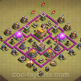 TH6 Max Levels CWL War Base Plan with Link, Hybrid, Copy Town Hall 6 Design 2024, #66