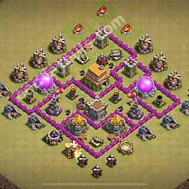 TH6 Max Levels CWL War Base Plan with Link, Hybrid, Copy Town Hall 6 Design 2025, #66