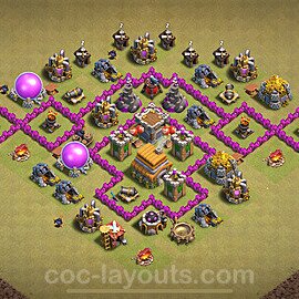 Die Maximal Clan War Base RH6 + Link, Anti Alles 2025 - COC Rathaus Level 6 Kriegsbase (CK / CW) - #69