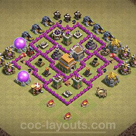 TH6 War Base Plan with Link, Anti Everything, Copy Town Hall 6 CWL Design, #9