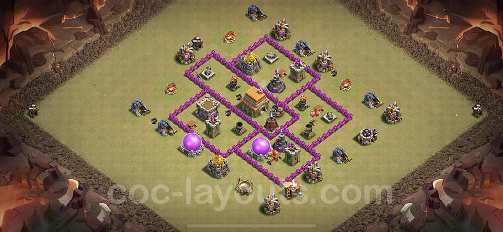 Die Clan War Base RH6 + Link, Anti Alles - COC Rathaus Level 6 Kriegsbase (CK / CW) - #17