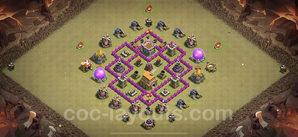 Die Maximal Clan War Base RH6 + Link, Anti Air - COC Rathaus Level 6 Kriegsbase (CK / CW) - #2