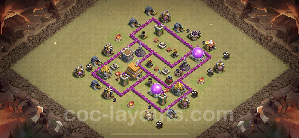 Die Clan War Base RH6 + Link, Anti Alles, Hybrid - COC Rathaus Level 6 Kriegsbase (CK / CW) - #20