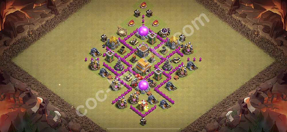 Die Clan War Base RH6 + Link, Anti Air 2025 - COC Rathaus Level 6 Kriegsbase (CK / CW) - #24