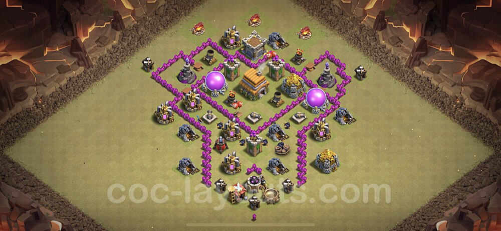 TH6 Max Levels CWL War Base Plan with Link, Anti Everything, Copy Town Hall 6 Design, #26