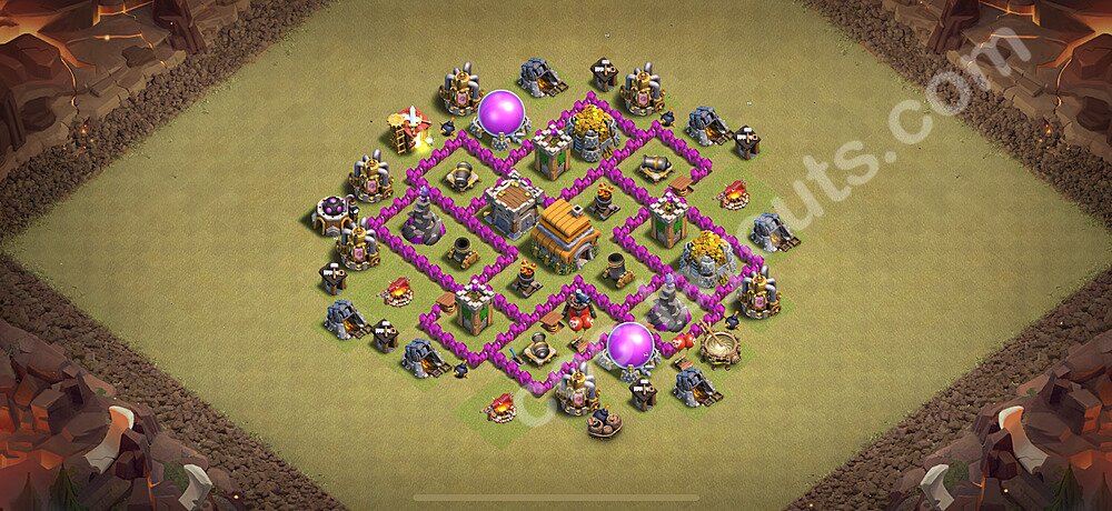 Top Base de Guerre HDV 6 + Lien (Link), Anti Air 2026 gdc - Hôtel de Ville 6 Base Copier - #27