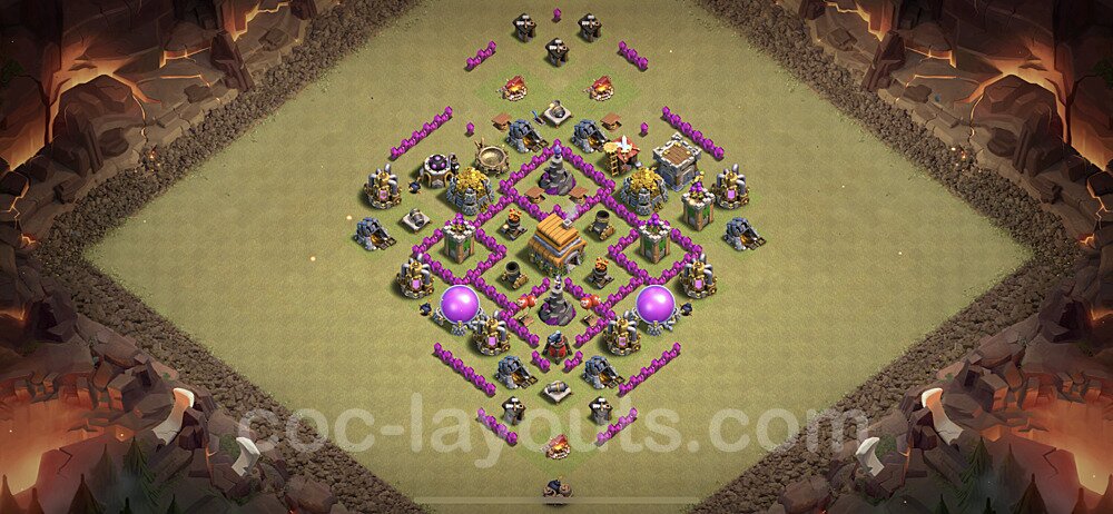TH6 Max Levels CWL War Base Plan with Link, Anti Everything, Copy Town Hall 6 Design 2021, #34