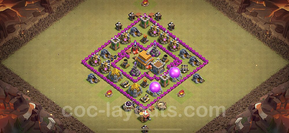 Die Anti 2 Sterne Clan War Base RH6 + Link, Hybrid 2022 - COC Rathaus Level 6 Kriegsbase (CK / CW) - #40