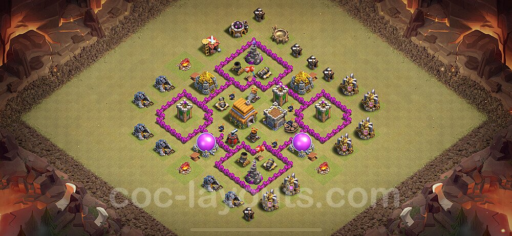 Die Clan War Base RH6 + Link, Anti Alles 2024 - COC Rathaus Level 6 Kriegsbase (CK / CW) - #56