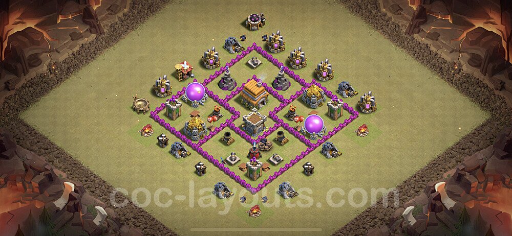 TH6 War Base Plan with Link, Copy Town Hall 6 Design 2020, #6