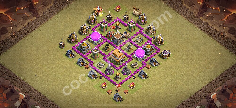 Die Anti 2 Sterne Clan War Base RH6 + Link, Anti Alles 2025 - COC Rathaus Level 6 Kriegsbase (CK / CW) - #65