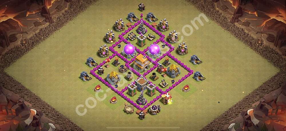 Die Maximal Clan War Base RH6 + Link, Anti Alles 2026 - COC Rathaus Level 6 Kriegsbase (CK / CW) - #68