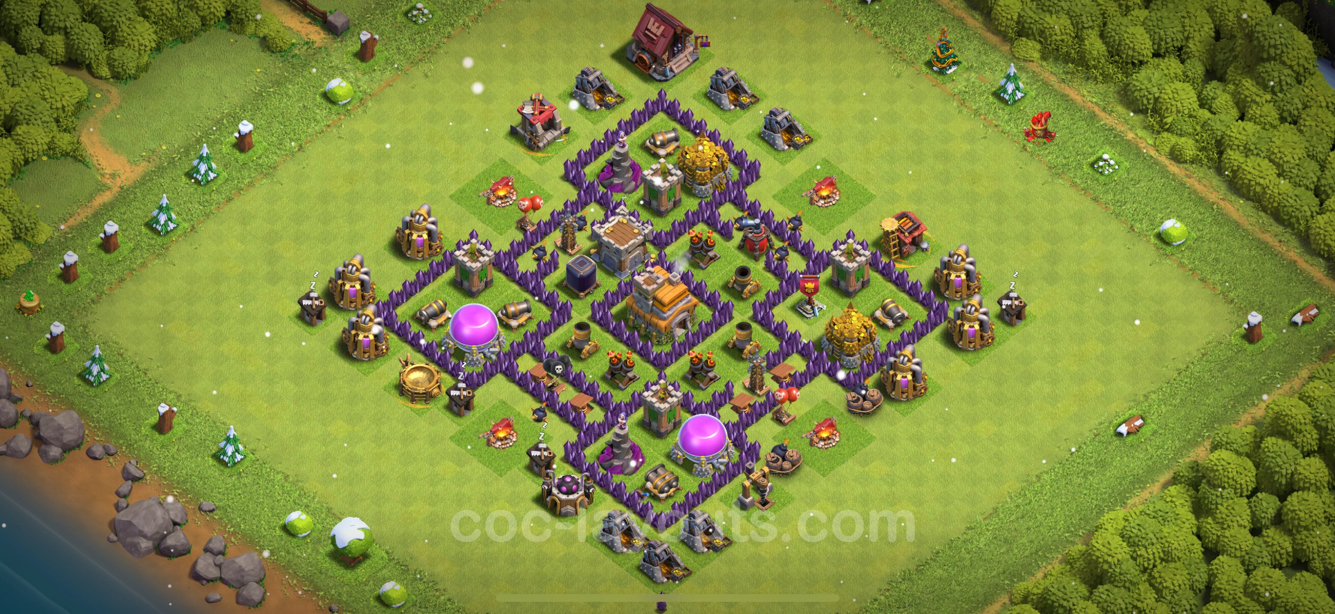 Clash Of Clans Rathaus Level 7 Hybrid Base clashofclans-layouts.com