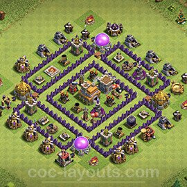 Full Upgrade TH7 Base Plan with Link, Anti 2 Stars, Copy Town Hall 7 Max Levels Design 2022, #187