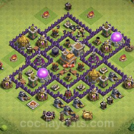 Full Upgrade TH7 Base Plan with Link, Hybrid, Anti Everything, Copy Town Hall 7 Max Levels Design, #191