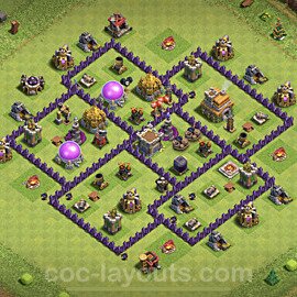 Anti Everything TH7 Base Plan with Link, Hybrid, Copy Town Hall 7 Design 2022, #193