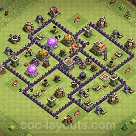 Anti Everything TH7 Base Plan with Link, Hybrid, Copy Town Hall 7 Design, #193