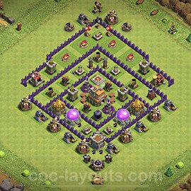 Anti Everything TH7 Base Plan with Link, Hybrid, Copy Town Hall 7 Design, #201