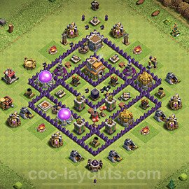 Full Upgrade TH7 Base Plan with Link, Hybrid, Anti Everything, Copy Town Hall 7 Max Levels Design 2021, #206