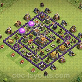 TH7 Anti 3 Stars Base Plan with Link, Anti Everything, Copy Town Hall 7 Base Design 2021, #208