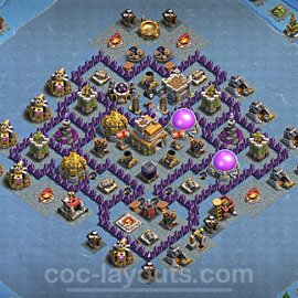 TH7 Anti 3 Stars Base Plan with Link, Anti Everything, Copy Town Hall 7 Base Design 2022, #211
