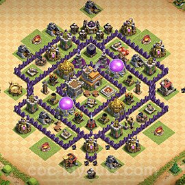 TH7 Anti 3 Stars Base Plan with Link, Anti Everything, Copy Town Hall 7 Base Design 2022, #217