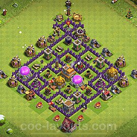 Die Anti 3 Sterne Base RH7 + Link, Anti Air / Dragon 2024 - COC Rathaus 7 Kopieren Base - #222