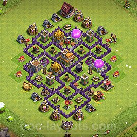 Diseño de aldea para Defensa Ayuntamiento 7 Copiar, Anti 3 Estrellas, Híbrido - COC TH7 Perfecta Distribucion 2024 + Enlace - #230