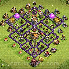 Die Anti 2 Sterne Base RH7 + Link 2025 - COC Rathaus 7 Kopieren Base - #242