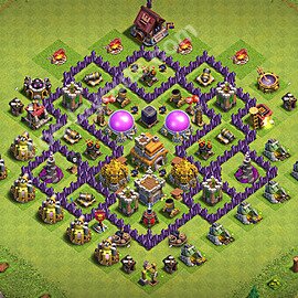 TH7 Trophy Base Plan with Link, Copy Town Hall 7 Base Design 2026, #250