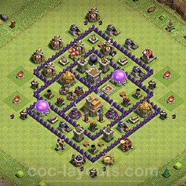 TH7 Trophy Base Plan with Link, Anti 3 Stars, Anti Everything, Copy Town Hall 7 Base Design, #90