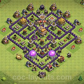 TH7 Anti 2 Stars Base Plan with Link, Copy Town Hall 7 Base Design, #92