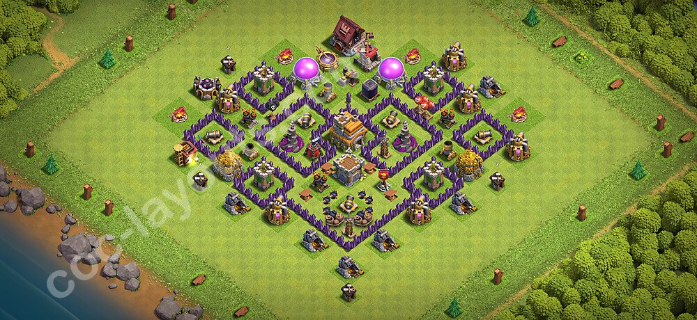 Municipio livello 7 Anti 3 Stelle Base + Link, Anti tutto - Miglior Disposizione Villaggio per Difesa COC 2026 TH7 - #184