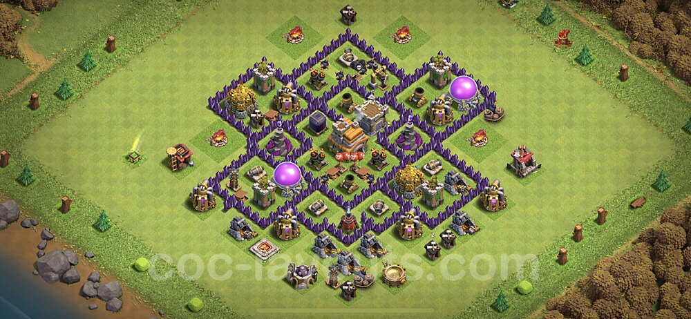 Full Upgrade TH7 Base Plan with Link, Anti Everything, Hybrid, Copy Town Hall 7 Max Levels Design, #191