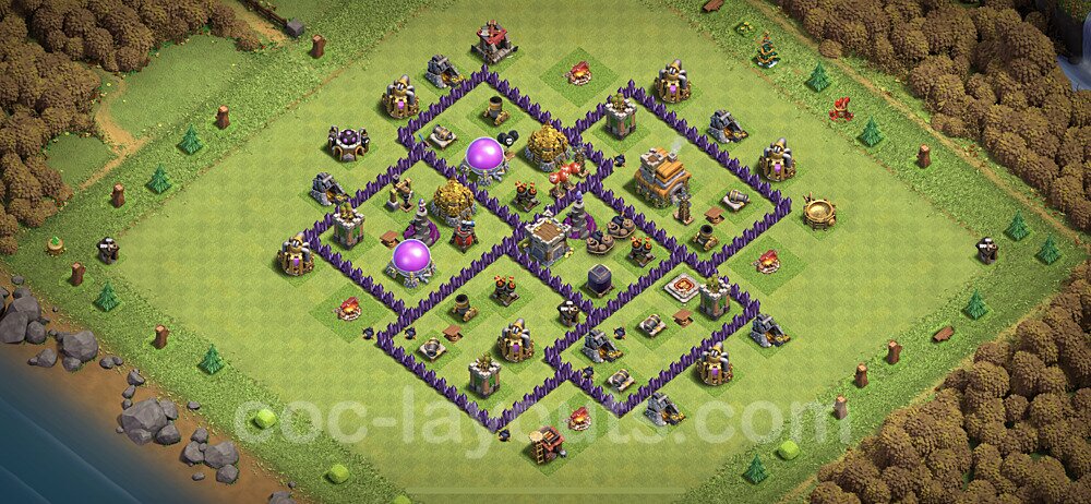 Anti Everything TH7 Base Plan with Link, Hybrid, Copy Town Hall 7 Design, #193