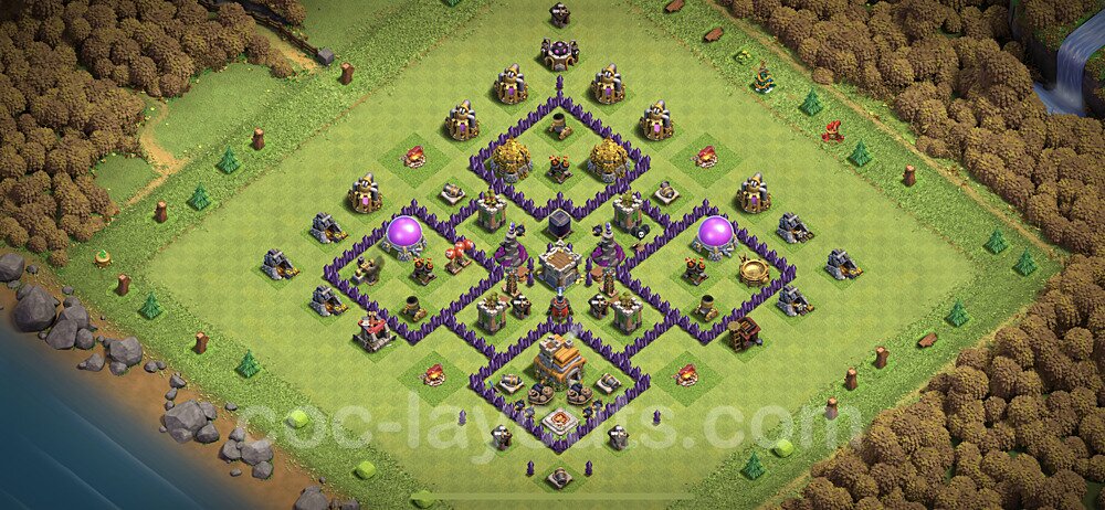 Full Upgrade TH7 Base Plan with Link, Anti 3 Stars, Hybrid, Copy Town Hall 7 Max Levels Design 2023, #199