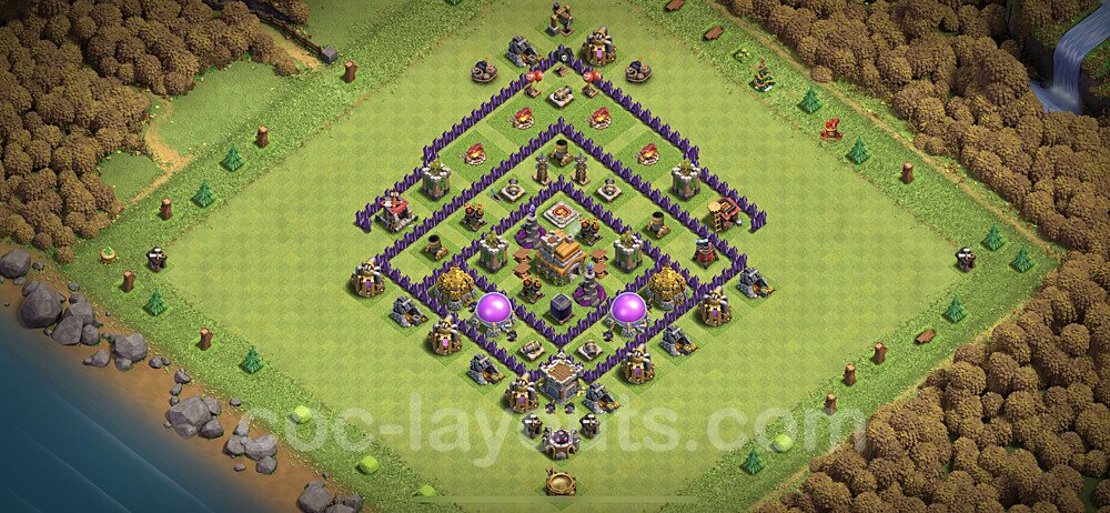 Anti Everything TH7 Base Plan with Link, Hybrid, Copy Town Hall 7 Design 2023, #201