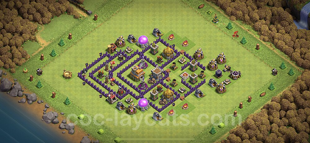 Anti Everything TH7 Base Plan with Link, Anti 3 Stars, Anti Everything, Copy Town Hall 7 Design 2021, #207