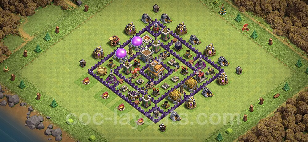 TH7 Anti 3 Stars Base Plan with Link, Anti Everything, Copy Town Hall 7 Base Design 2021, #208