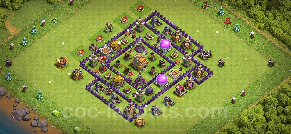 Anti Everything TH7 Base Plan with Link, Anti 3 Stars, Copy Town Hall 7 Design 2022, #223