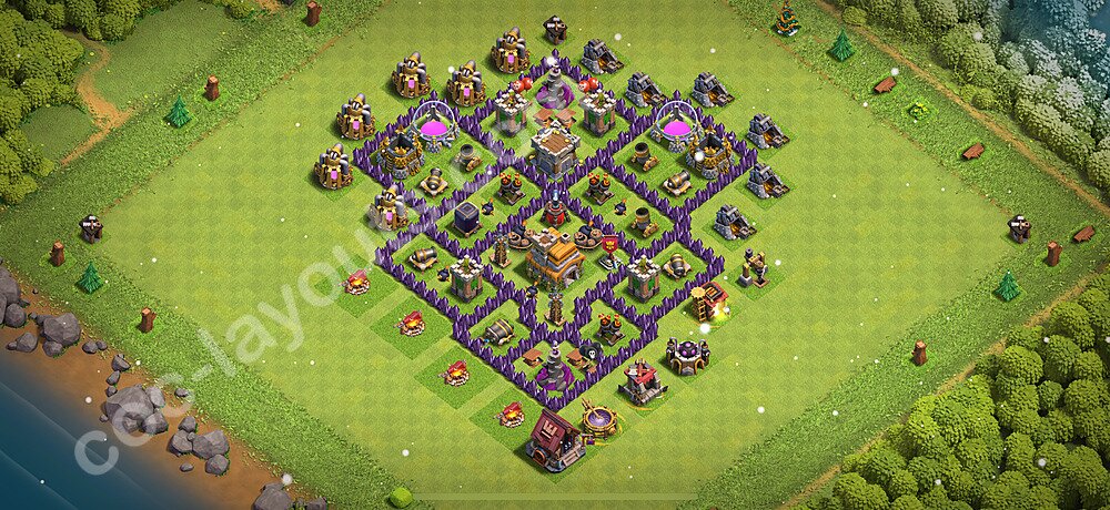 Die Anti 2 Sterne Base RH7 + Link 2026 - COC Rathaus 7 Kopieren Base - #242