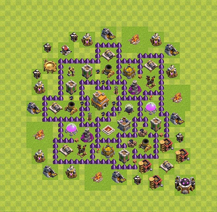 TH7 Trophy Base Plan, Town Hall 7 Base Design, #31