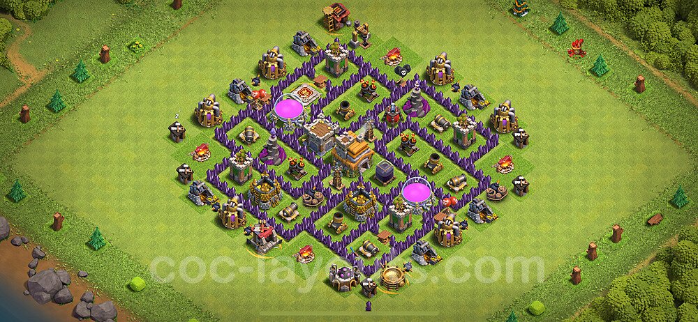 TH7 Trophy Base Plan with Link, Copy Town Hall 7 Base Design 2024, #4