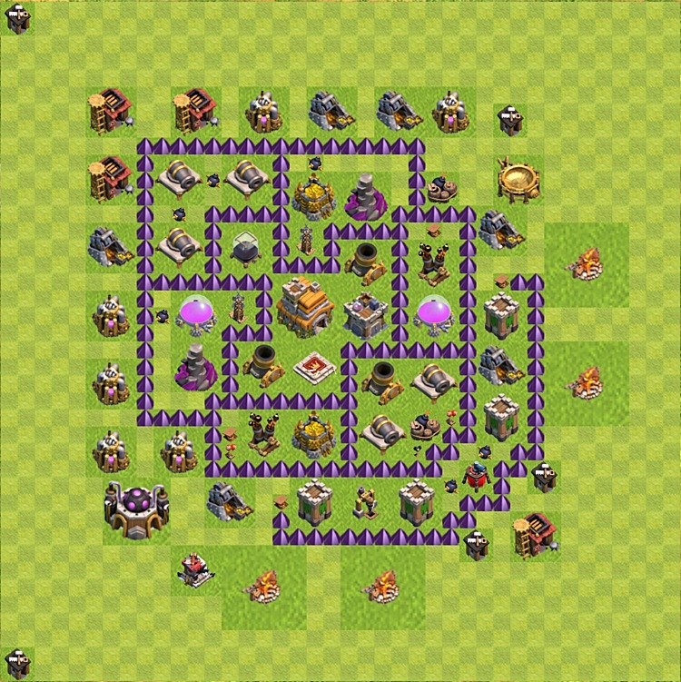 Gute Base für Verteidigung RH7 -  COC Rathaus 7 Base - #73