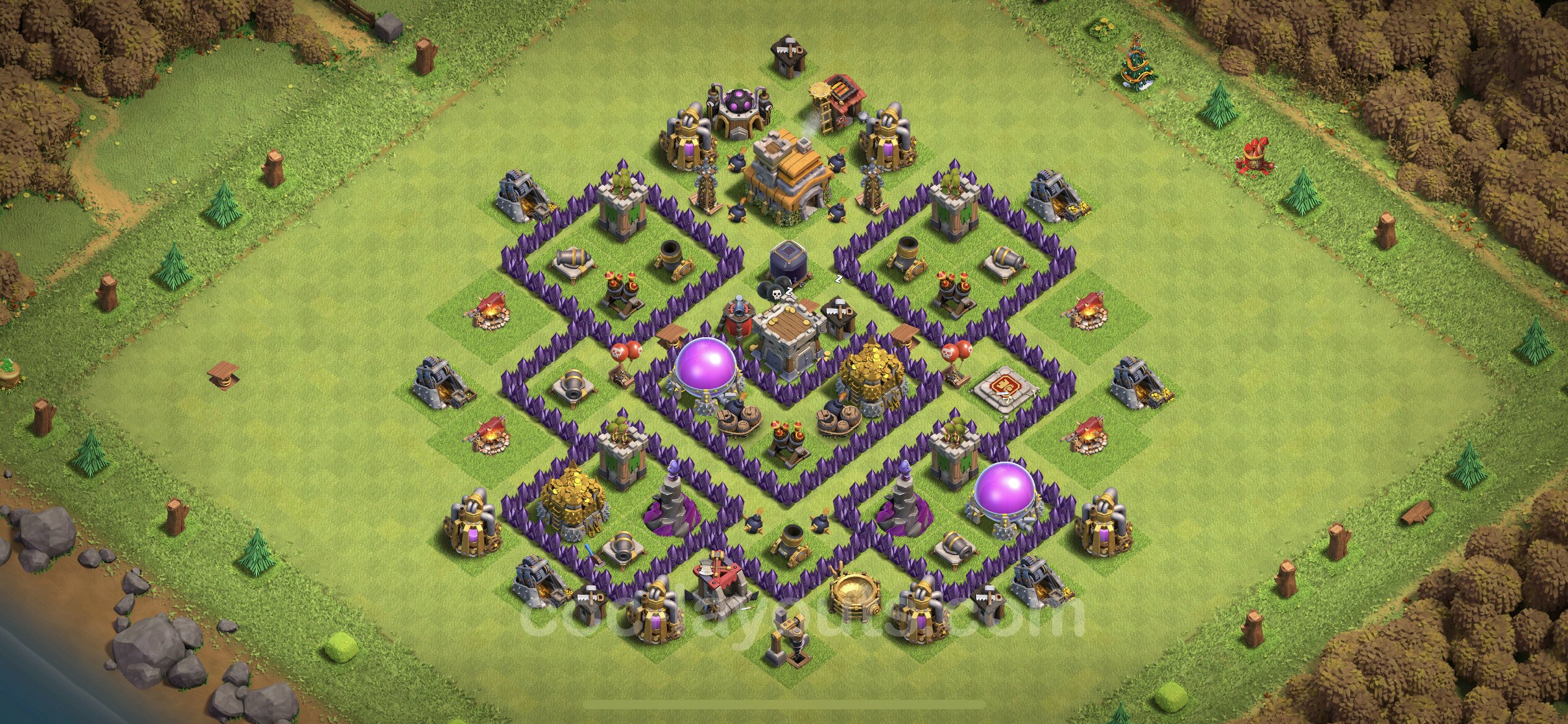Farming Base TH7 with Link - plan / layout / design - Clash of Clan...